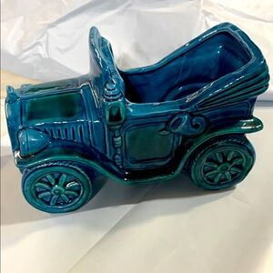 Ceramic Vintage Car Planter - Blue